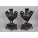 Paar große chinesische Bronze Weihrauchbrenner der Qing-Dynastie