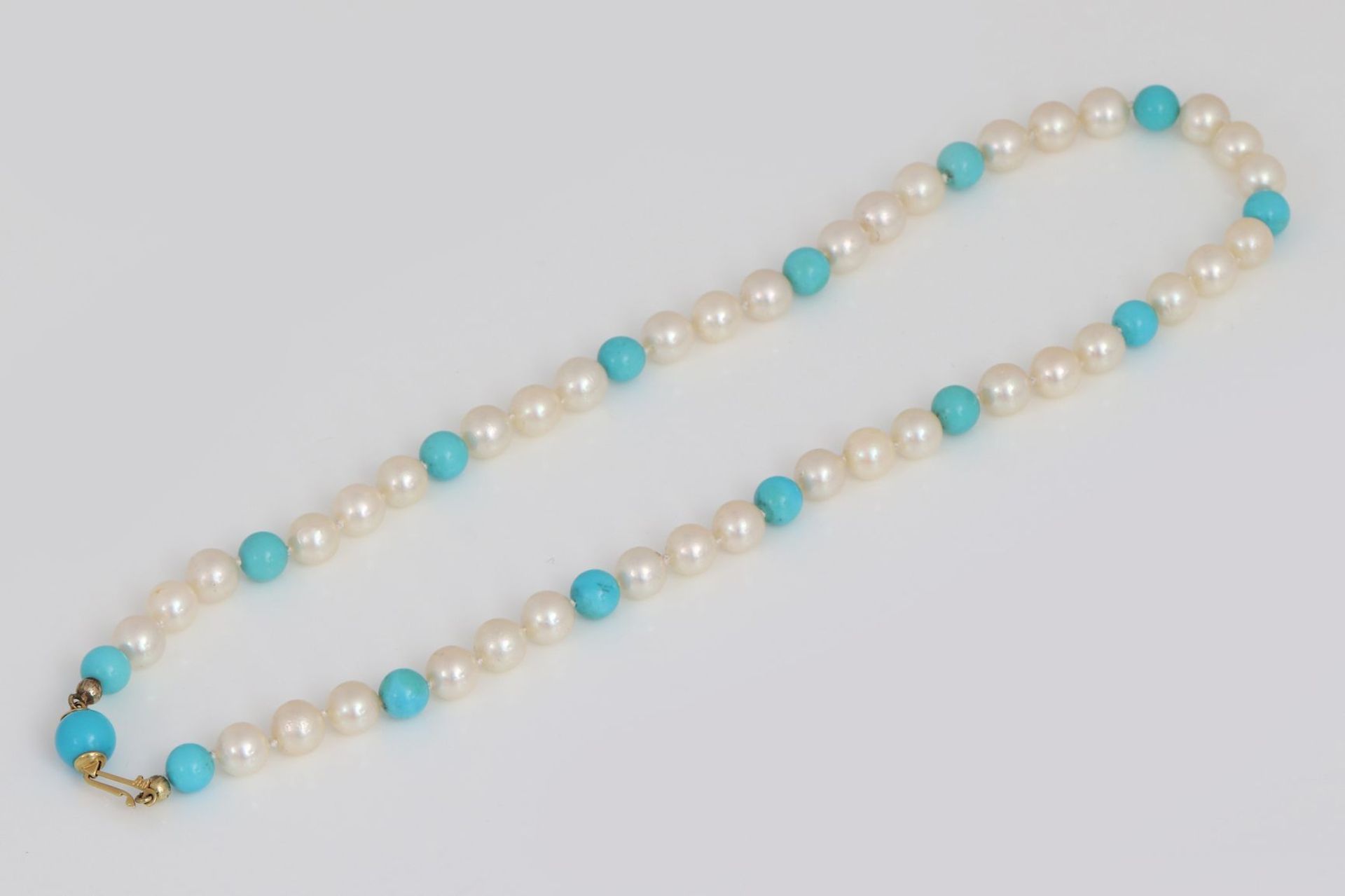 Perlenkette mit Türkisen - Bild 2 aus 3