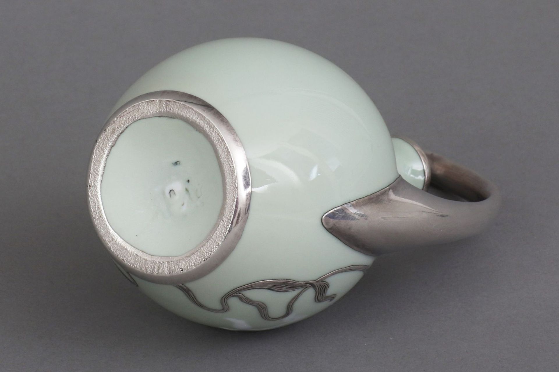Keramik Enghalsvase mit silver-overlay - Bild 3 aus 3