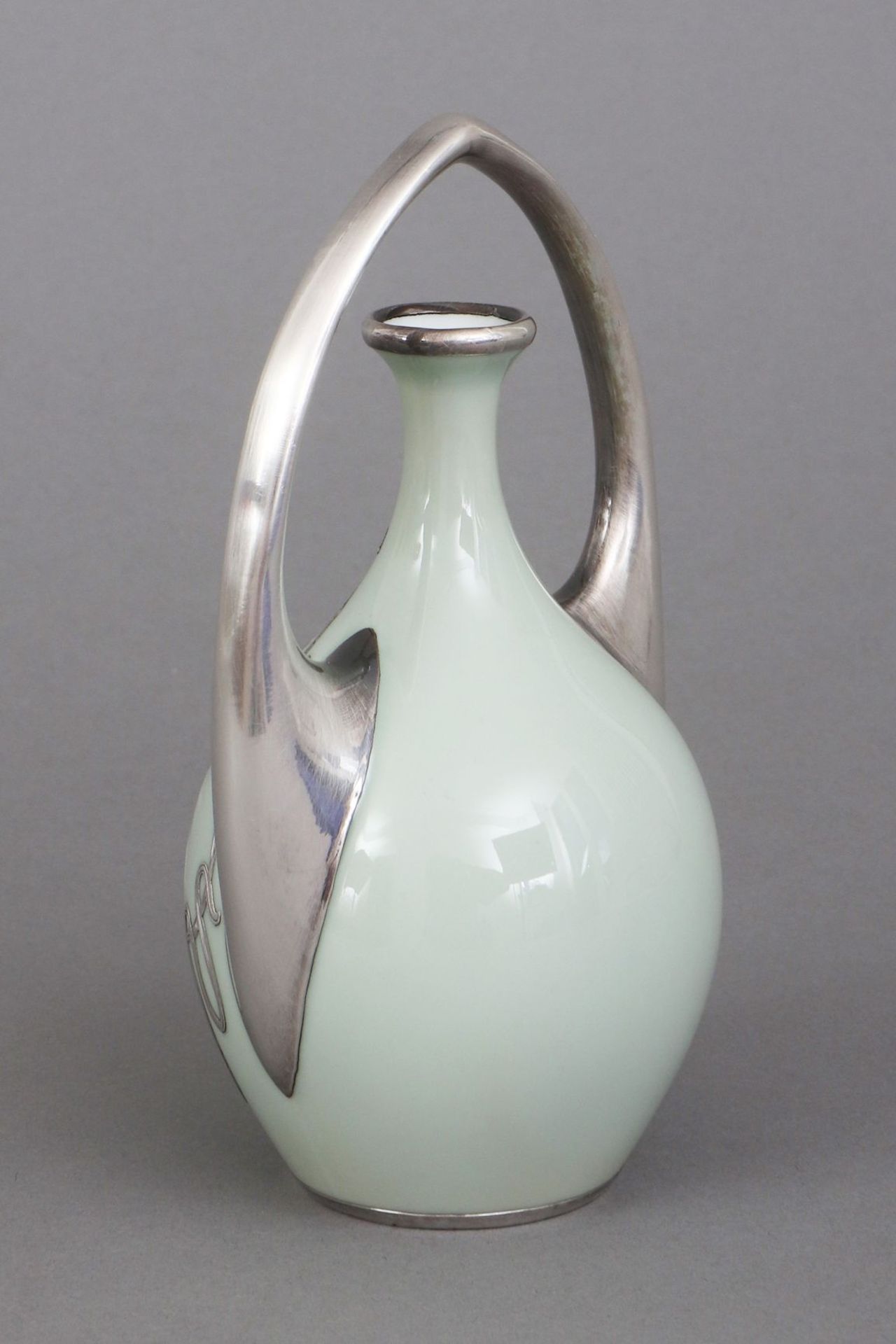 Keramik Enghalsvase mit silver-overlay - Bild 2 aus 3