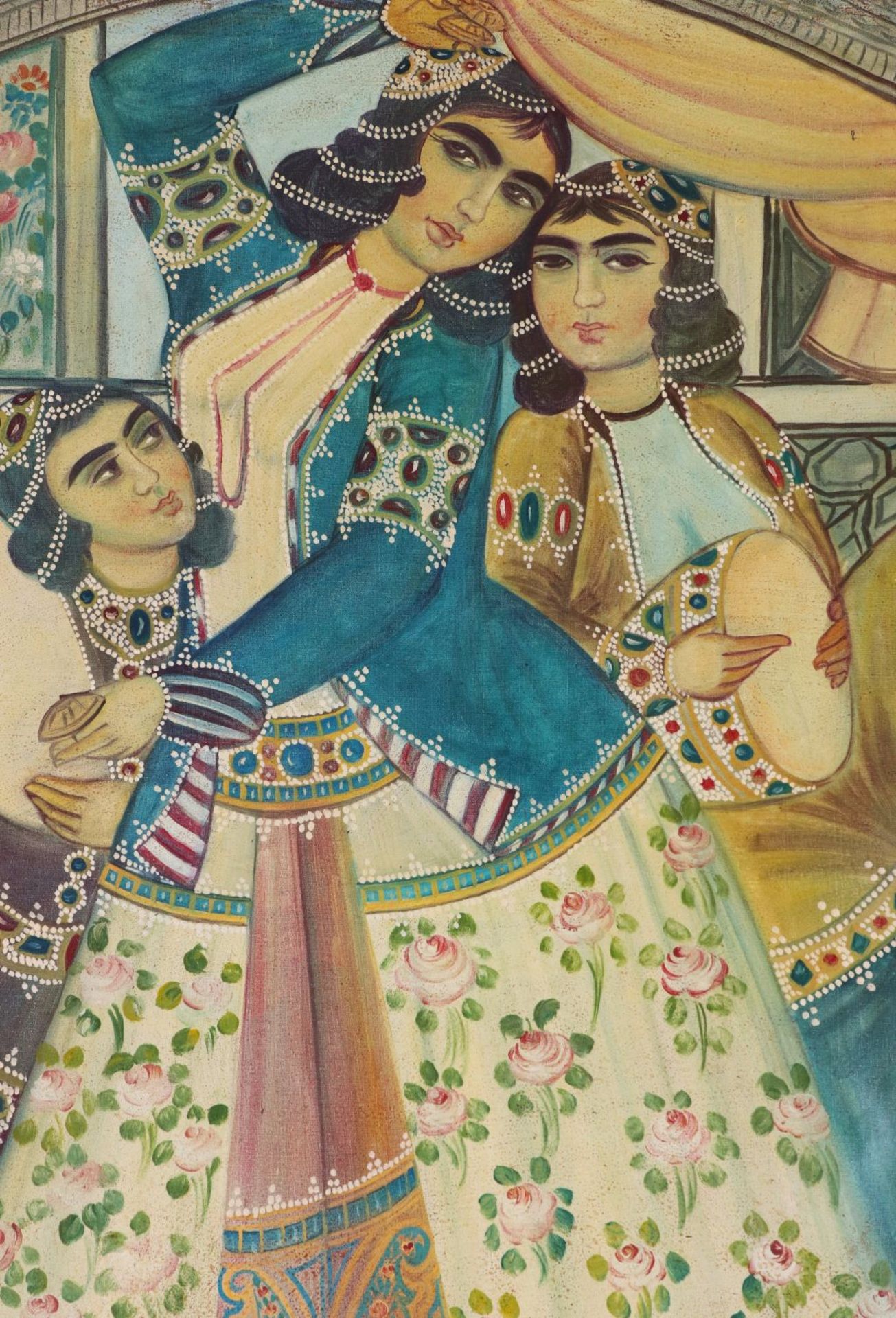 Persische Malerei ¨Tanzende Prinzessin und musizierende Hofdame¨ - Image 2 of 2