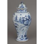 DELFT Fayence Deckelvase ¨à la chinoise¨