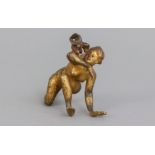 Jugendstil Bronzefigur ¨Weiblicher Akt mit Taube¨