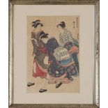 wohl UTAMARO KITAGAWA (c.1753-1806) Holzschnitt ¨3 Japanerinnen¨