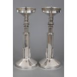 Paar Silber Tischleuchter des Art Deco
