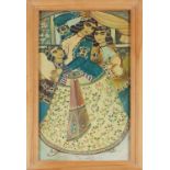 Persische Malerei ¨Tanzende Prinzessin und musizierende Hofdame¨