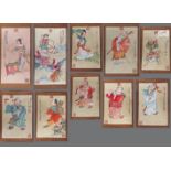 10 chinesische Rollbilder (scroll paintings)