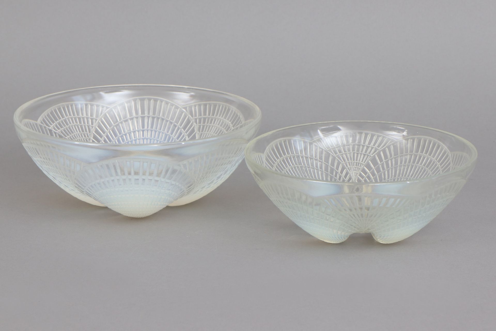 RENÉ LALIQUE (1860-1945), 2 Glasschalen ¨Coquilles¨