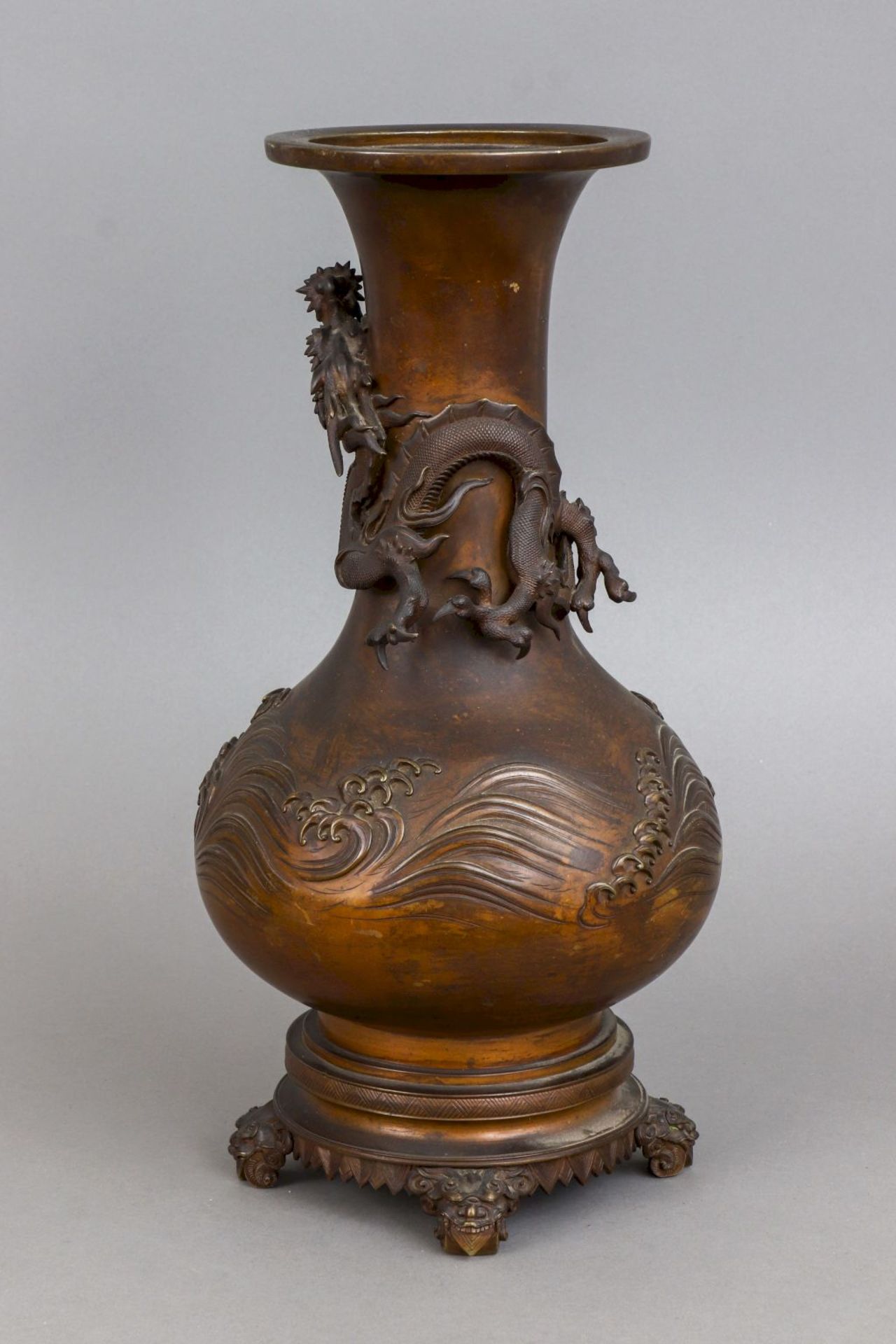 Chinesische Bronzevase der Qing Dynastie - Bild 2 aus 3