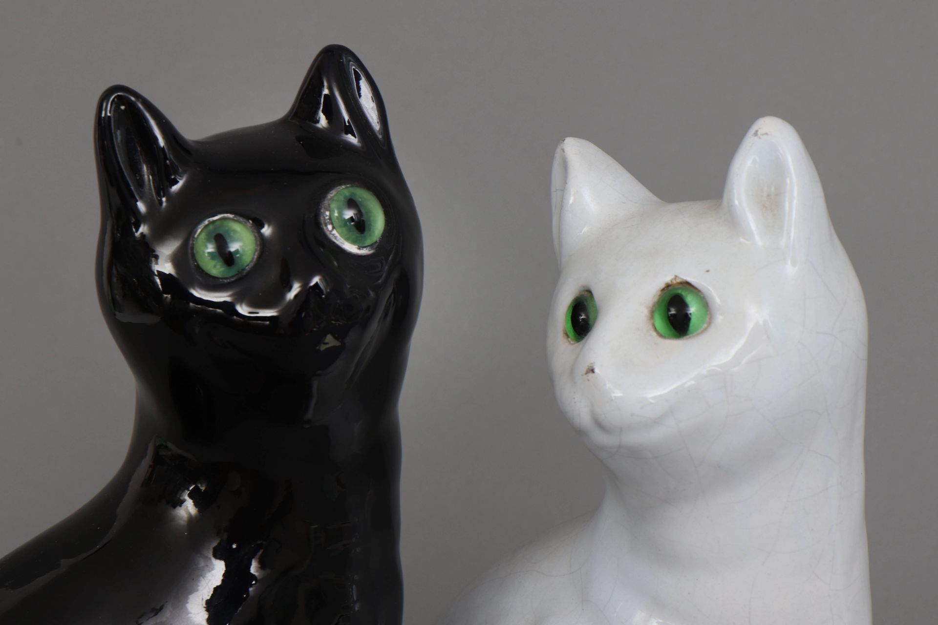 2 Keramik Katzenfiguren der Jahrhundertwende - Bild 5 aus 6