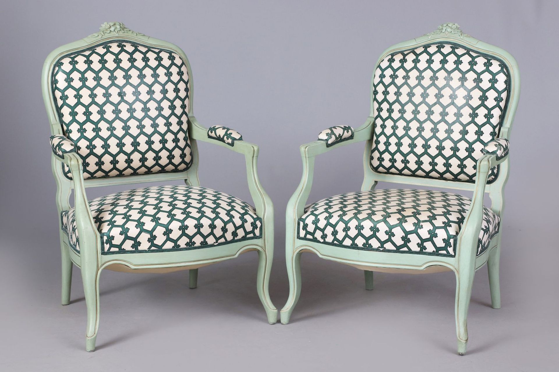 Paar Armlehnstühle im Stile Louis Quinze (Stilmöbel des 20. Jahrhunderts)