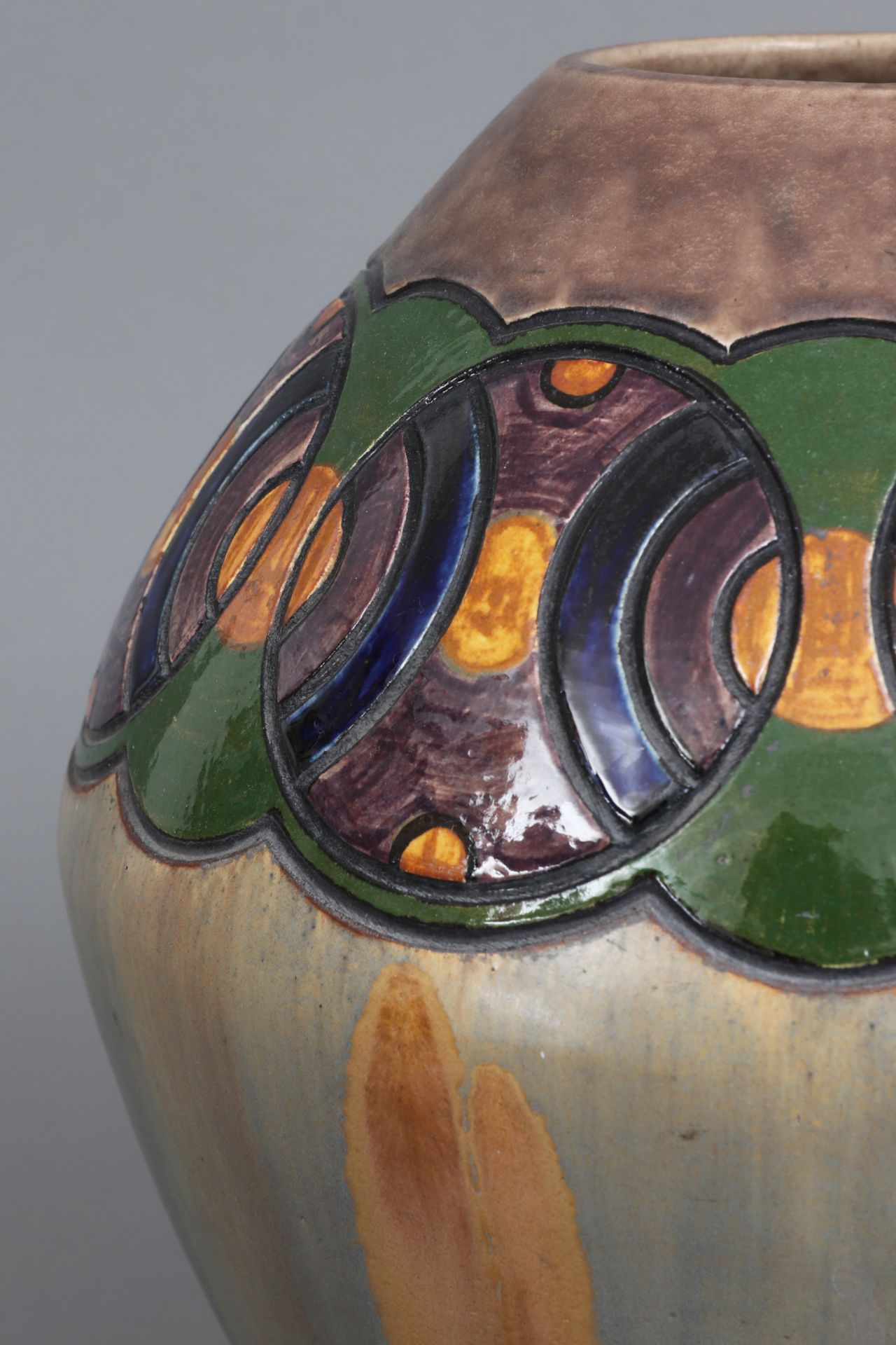 Keramik Vase (wohl LONGWY, Frankreich) - Bild 2 aus 3
