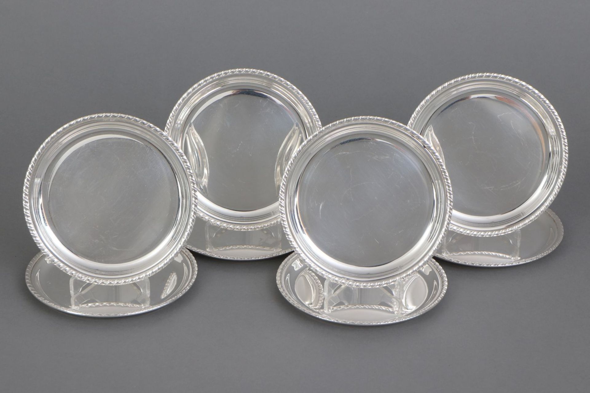 8 Silber-Glasuntersetzer