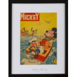 Gerahmtes MICKEY MOUSE Comic-Heft der 1950er Jahre