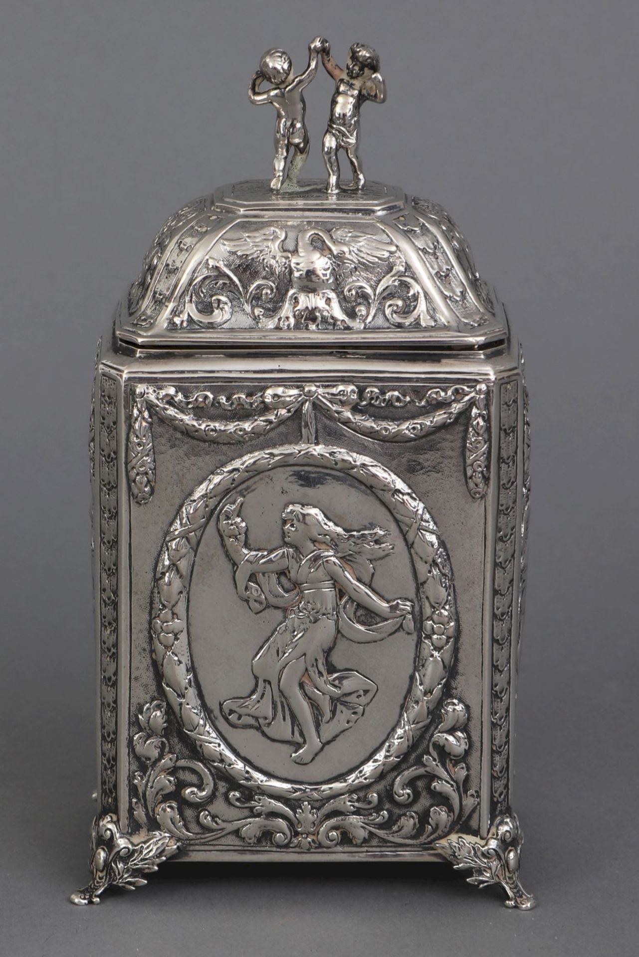 Silber Teedose im Stile des Klassizismus - Bild 2 aus 4