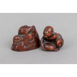 2 japanische Buchsbaum Netsuke