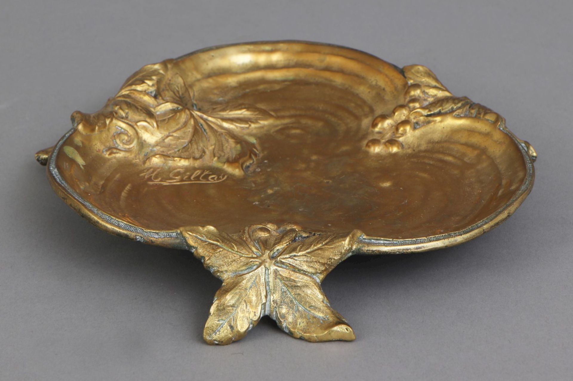 Bronze Visitenkartenschale des Art Nouveau