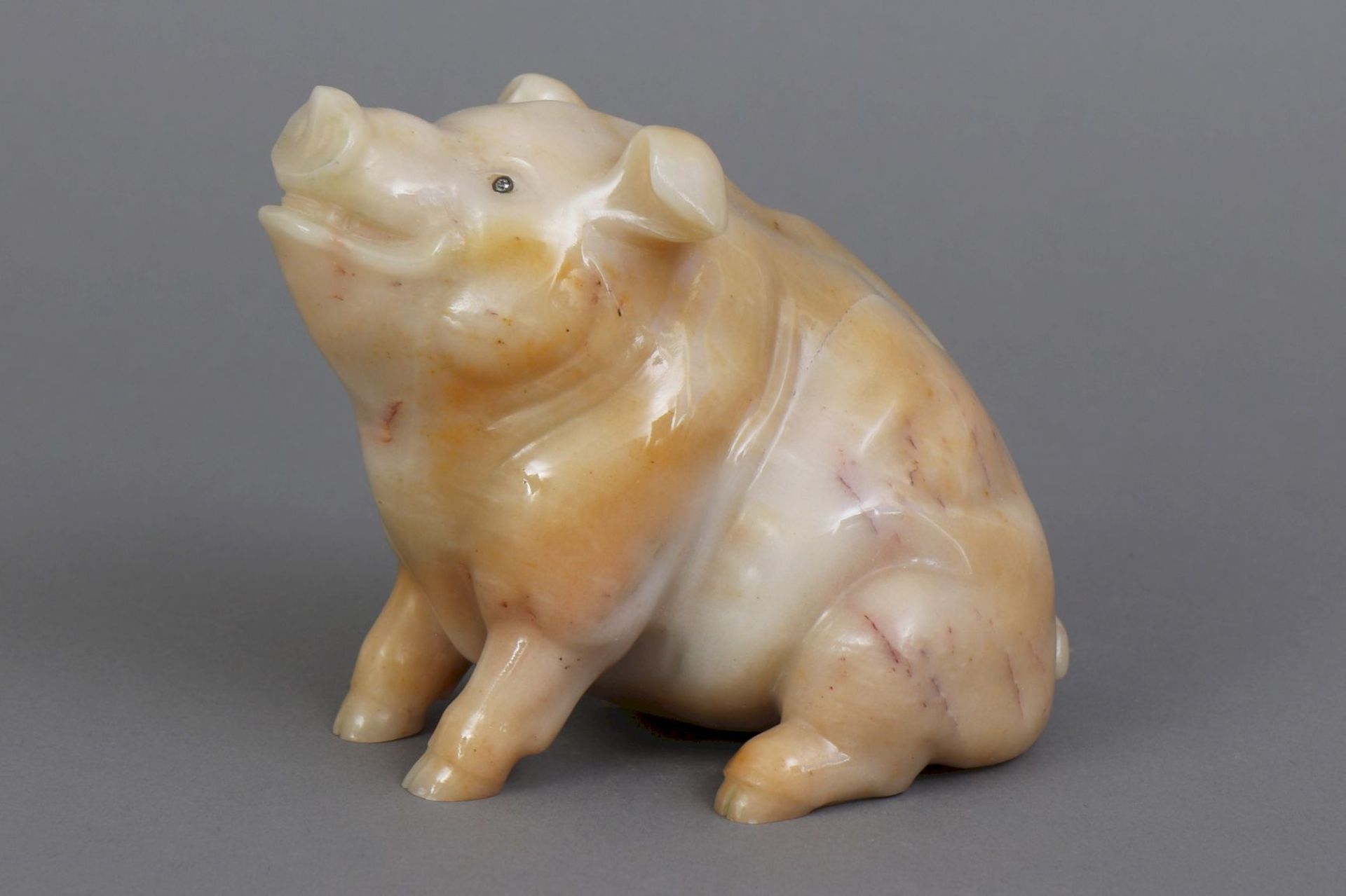 Onyx-Figur eines Schweins