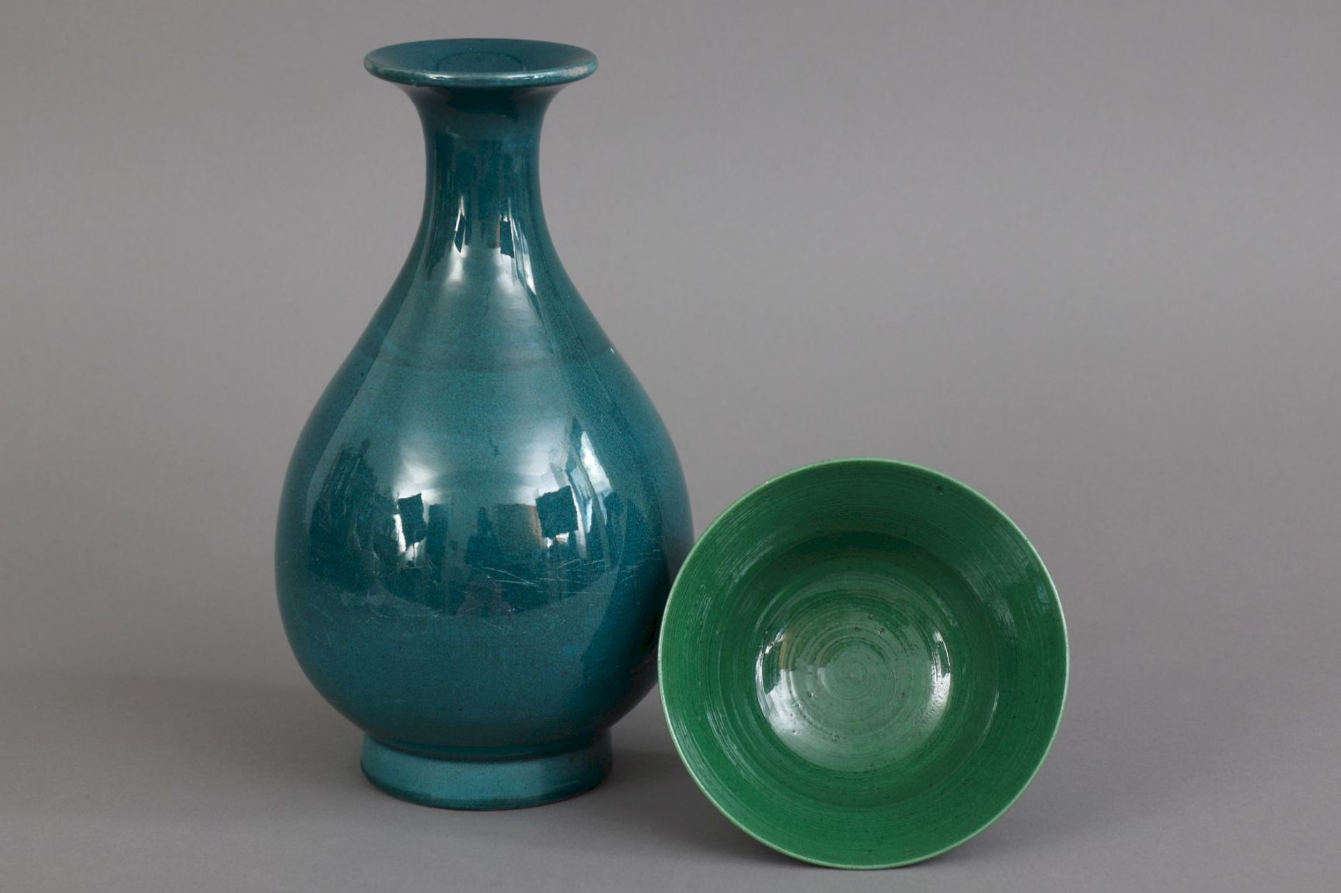 Chinesische Porzellanvase und Schale - Image 2 of 5