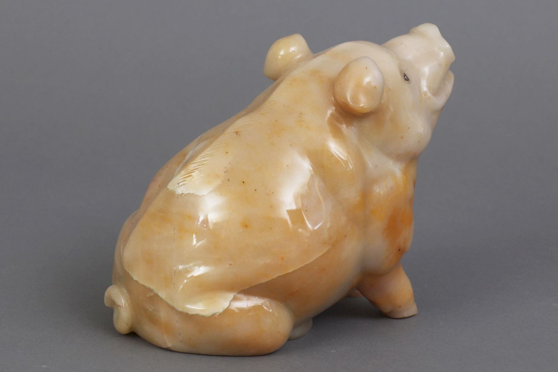 Onyx-Figur eines Schweins - Image 2 of 4