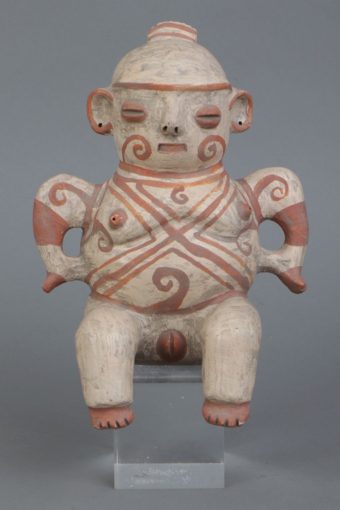 Peruanische Tonfigur im präkolumbianischen Stil ¨Weibliche Ritual-/Ahnenfigur¨ - Bild 2 aus 3