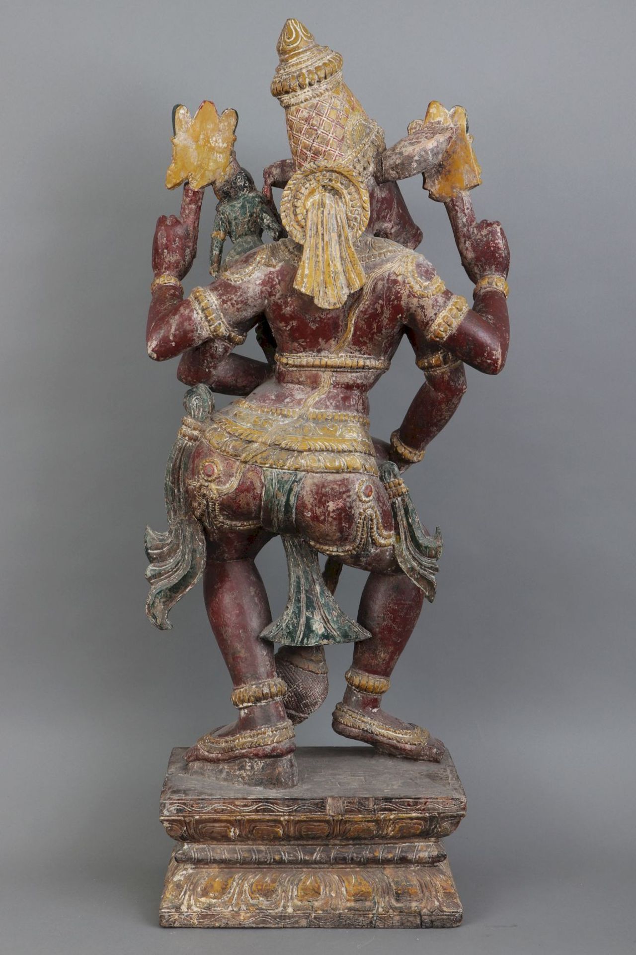 Indische Holzschnitzfigur der Gottheit Nandi (Reittier Shivas) - Image 2 of 5