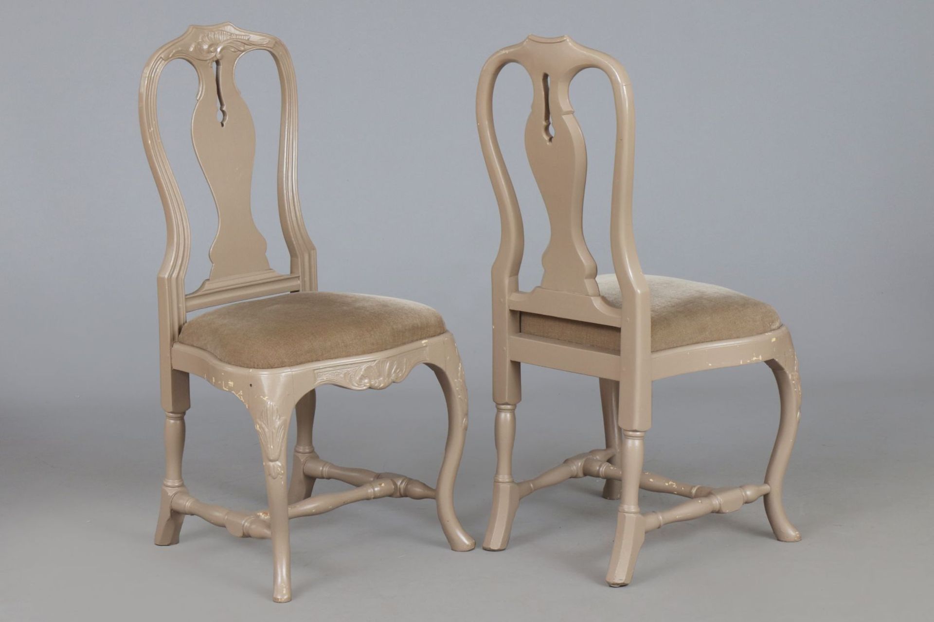 4 Ess-Stühle im Stile des schwedischen Barock - Image 2 of 4