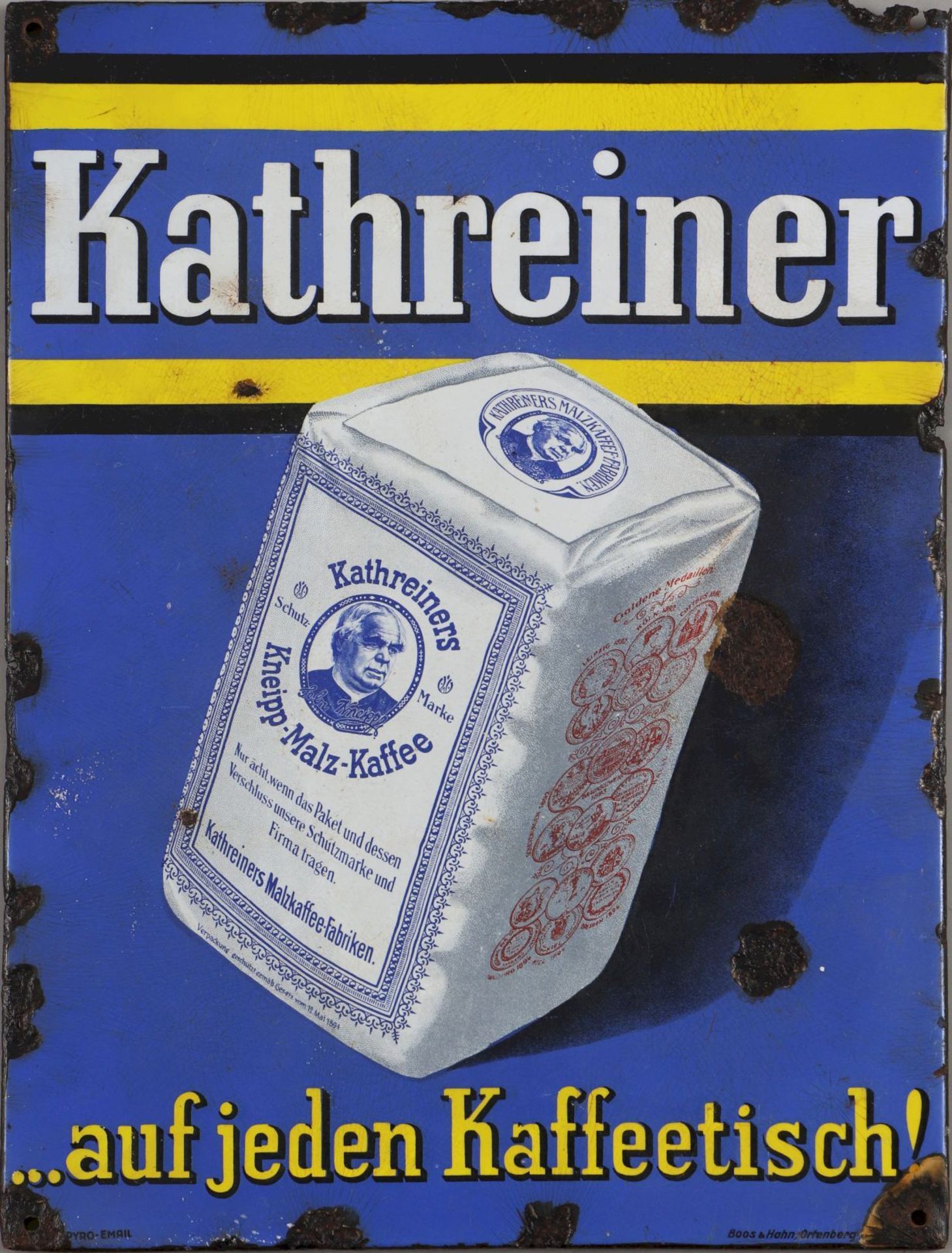 Emaille Werbetafel ¨Kathreiner Malz Kaffee¨