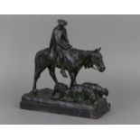 Arthur HOFFMANN (1874-1960), Bronzefigur ¨Schäfer zu Pferde¨