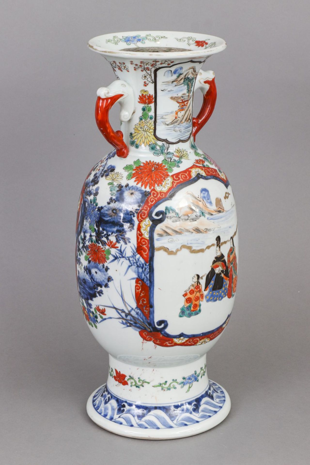 Japanische Porzellanvase mit Lampenmontur - Image 3 of 6