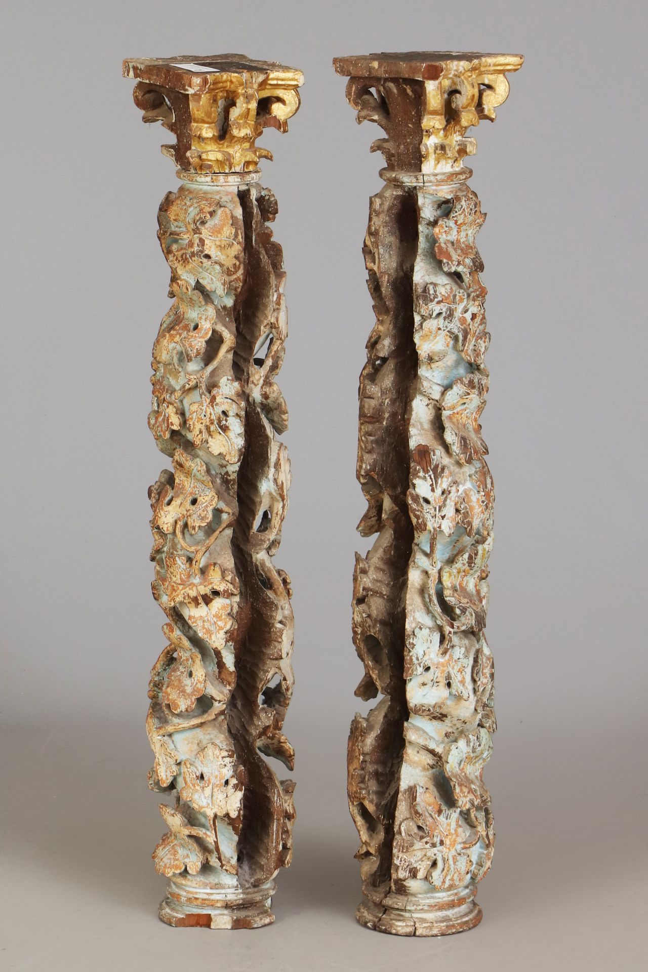 Paar geschnitzte Holzsäulen des Barock - Image 5 of 5
