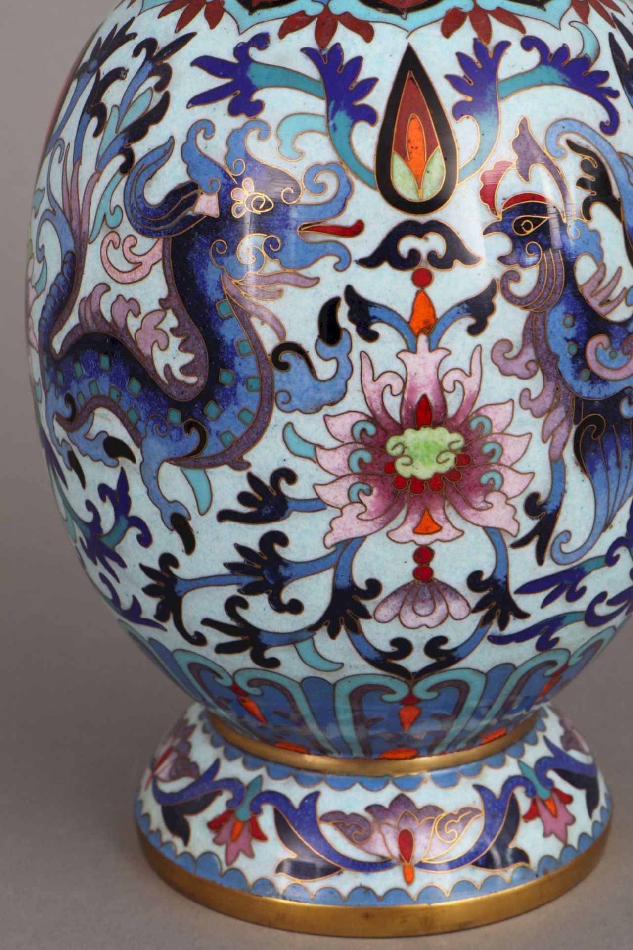 Chinesische Cloisonné-Vase - Bild 2 aus 5