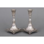 Paar Silber Kerzenleuchter im Stile des Klassizismus