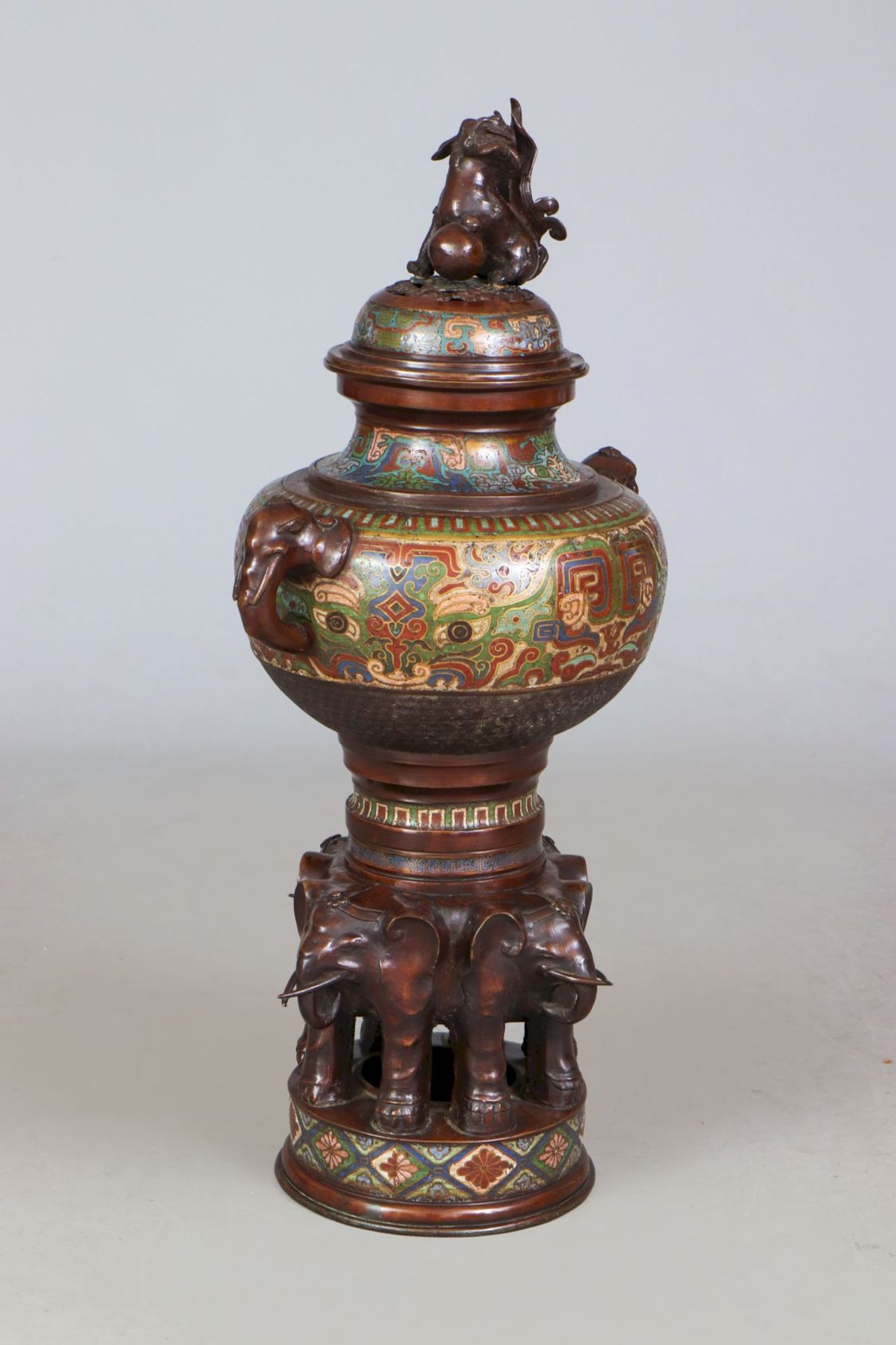 Große chinesisches Champleve Räuchervase der Qing Dynastie - Image 3 of 4