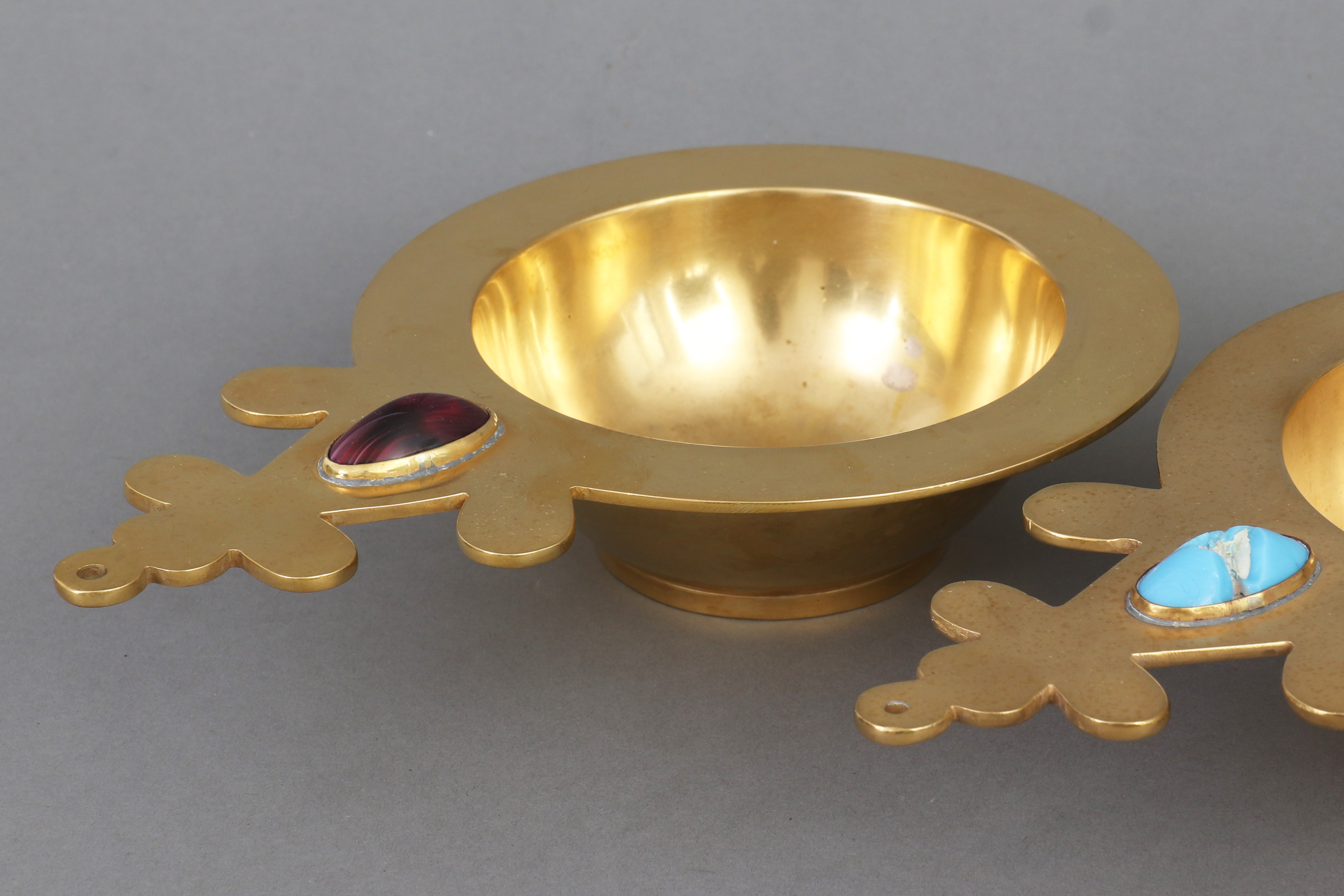 3 Bronze vergoldete Weihwasser-/Messschalen - Image 3 of 3