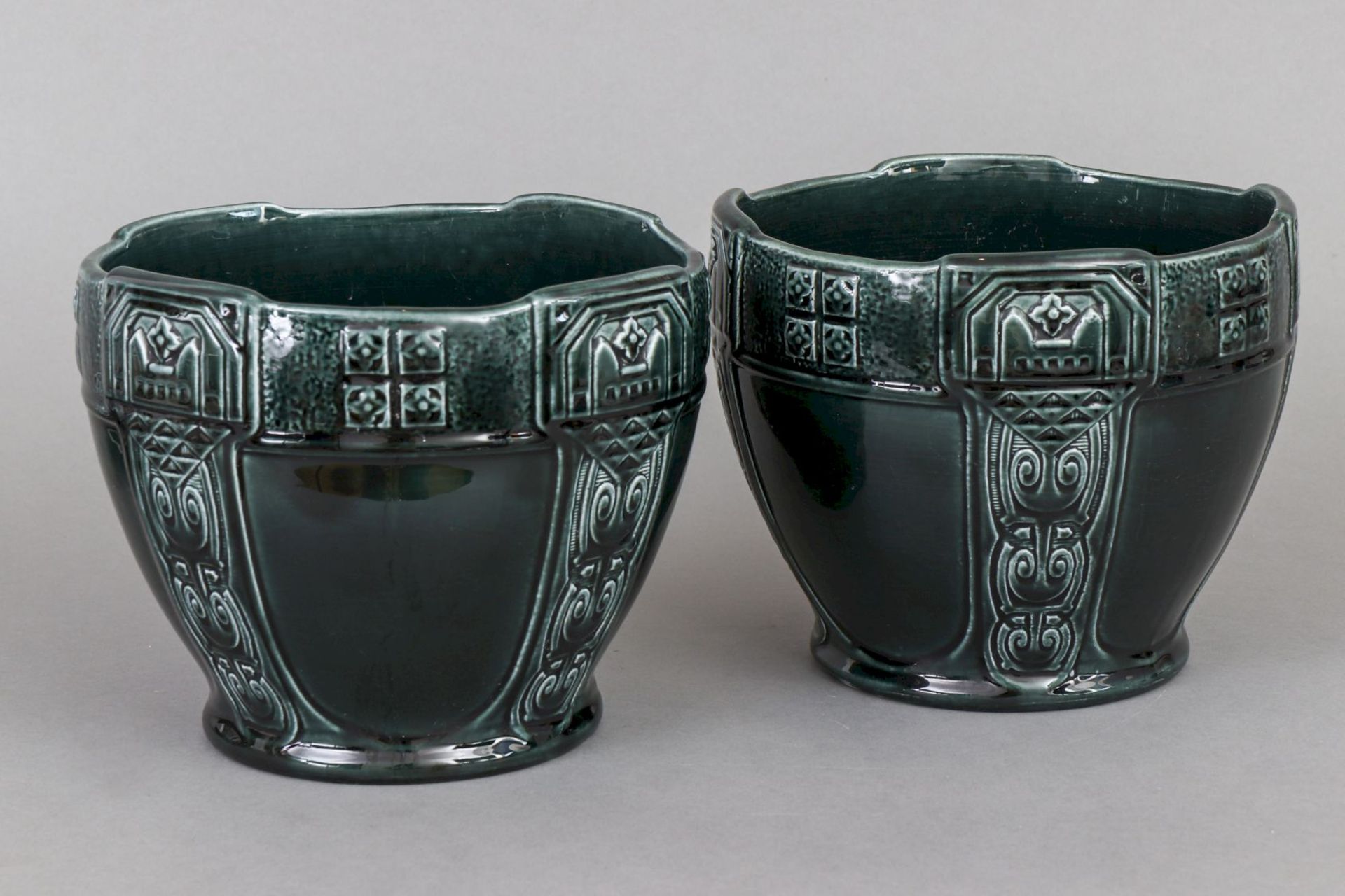 Paar Keramik-Cachepots - Bild 3 aus 5