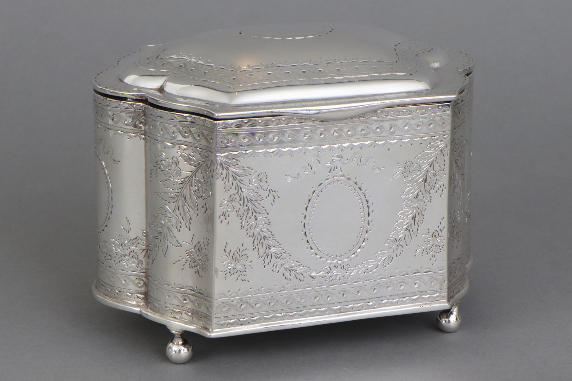 Silber Teedose, London 1800