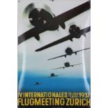 Emaille-Schild ¨Internationales Flugmeeting Zürich 1937¨