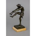 Figürliche Bronze ¨Faun mit Schalmeien¨