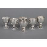 6 GEORG JENSEN (Denmark) Silber Eierbecher ¨Cactus¨