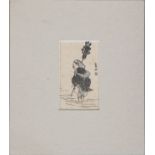YANAGAWA SHIGENOBU (1785-1832) Farbholzschnitt ¨Mann mit Kürbisflasche und Fächer¨