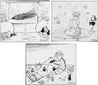 3-tlg., Karikaturen zu 'Gulliver in Moskau'
