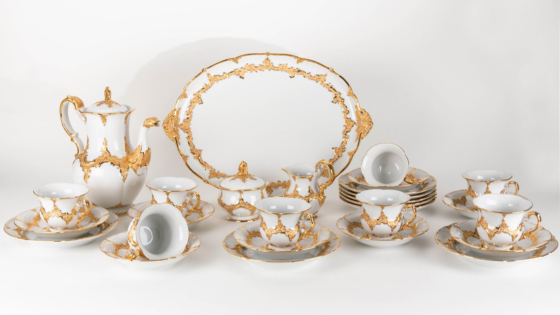 Meissen Kaffee-Prunkservice 'Goldbronze'