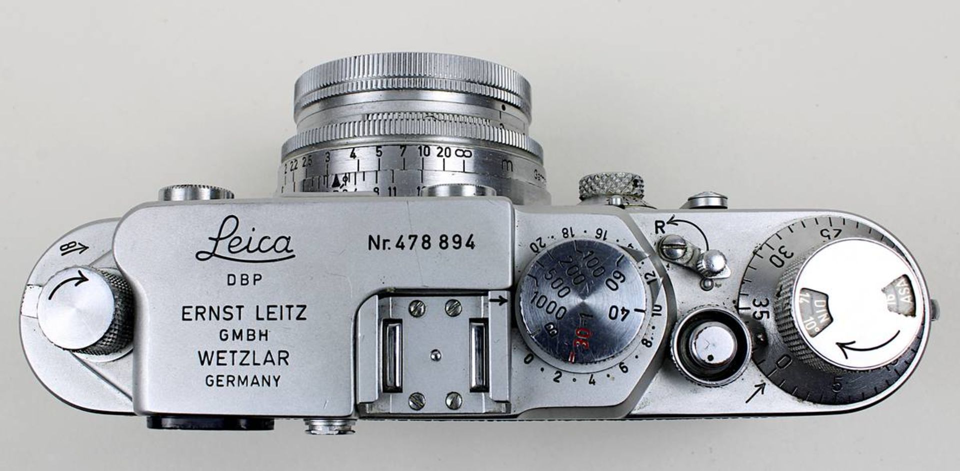 Leica III F, Messsucherkamera, Ernst Leitz Wetzlar, um 1950er Jahre, Nr. 478894, Kleinbildfilm, - Bild 2 aus 2