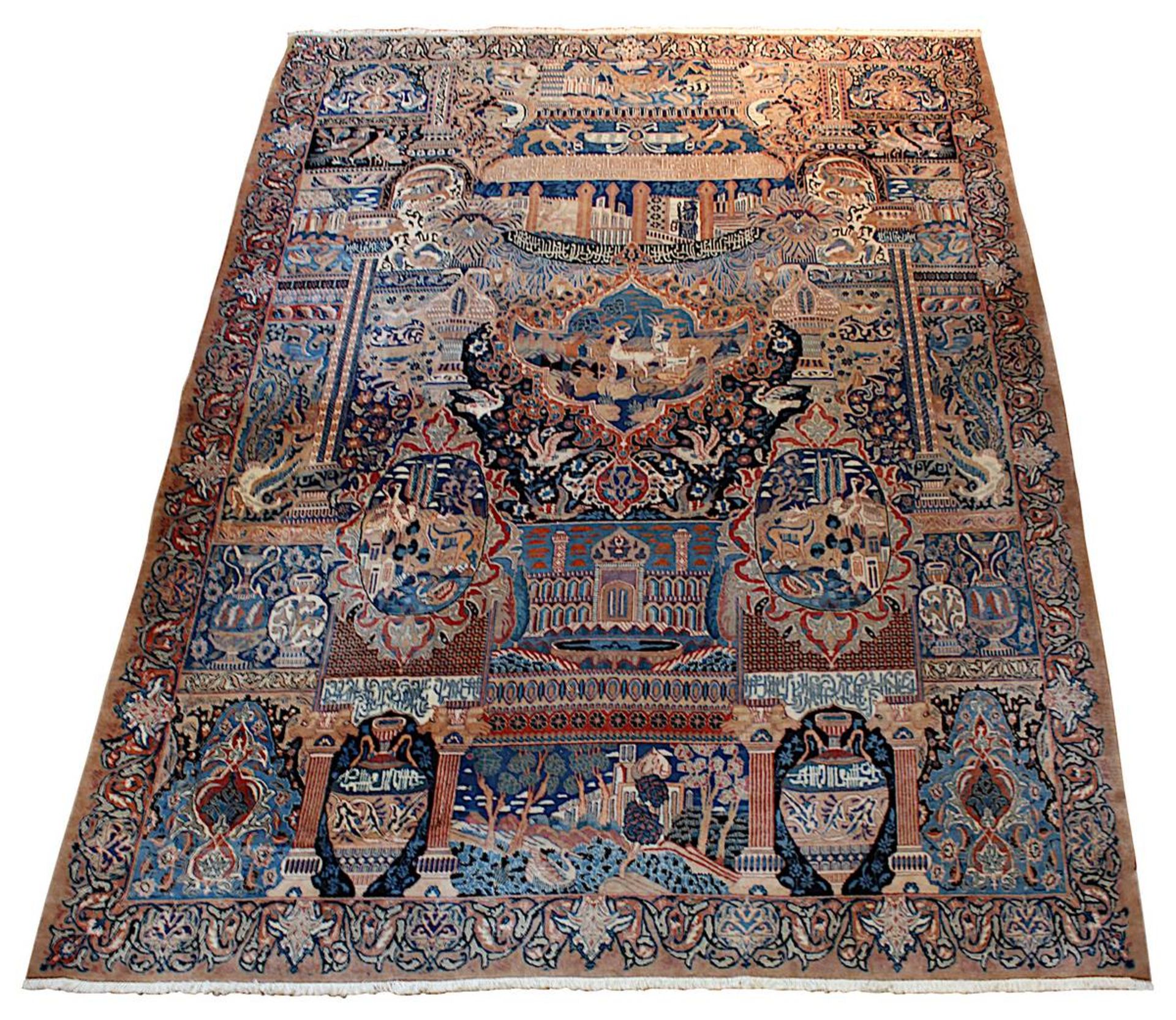 Ausgefallener großer Kaschmar-Teppich, Persien 2. H. 20. Jh., aufwendig gearbeitet, sehr gute