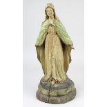 Maria Immaculata, Portugiesisch-Goa 18. Jh., Holz geschnitzt und farbig gefasst, Fassung