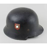 Helm der Feuerlöschpolizei, Deutsches Reich 1933-45, M34, Aluminium, mit zwei Dekoren, innen mit