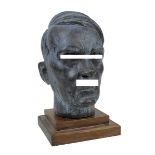 Holzbüste Adolf Hitlers, Deutsches Reich 1933-45, vollplastischer Kopf aus einem Stück Holz