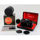 Leica R4 schwarz, Leitz Wetzlar, 1980er Jahre, Nr. 1632266, SLR Kamera, für Kleinbildfilm, Summicron