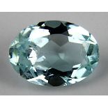 Aquamarin, oval, facettiert, 7,2 x 5,2 mm, T 2,9 mm, hellblau, P1, ca. 0,65 ct. 3069-033